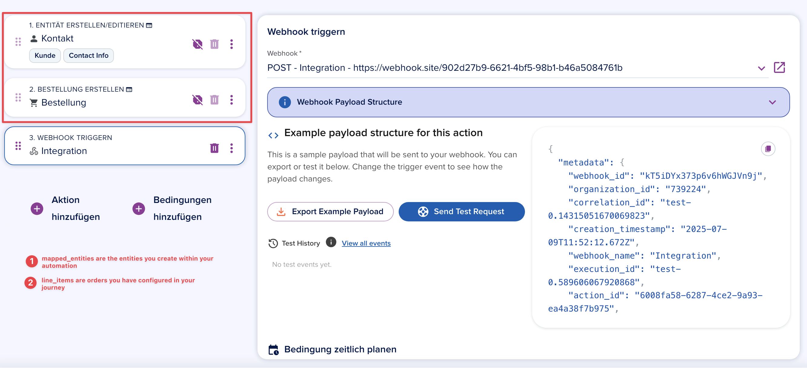 Action Webhook Payload