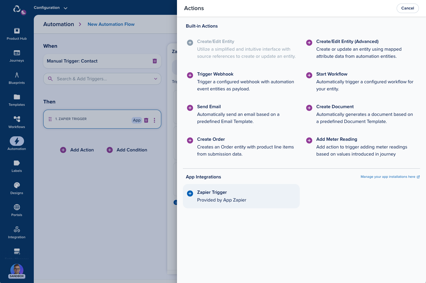 Add Zapier Trigger to Automation