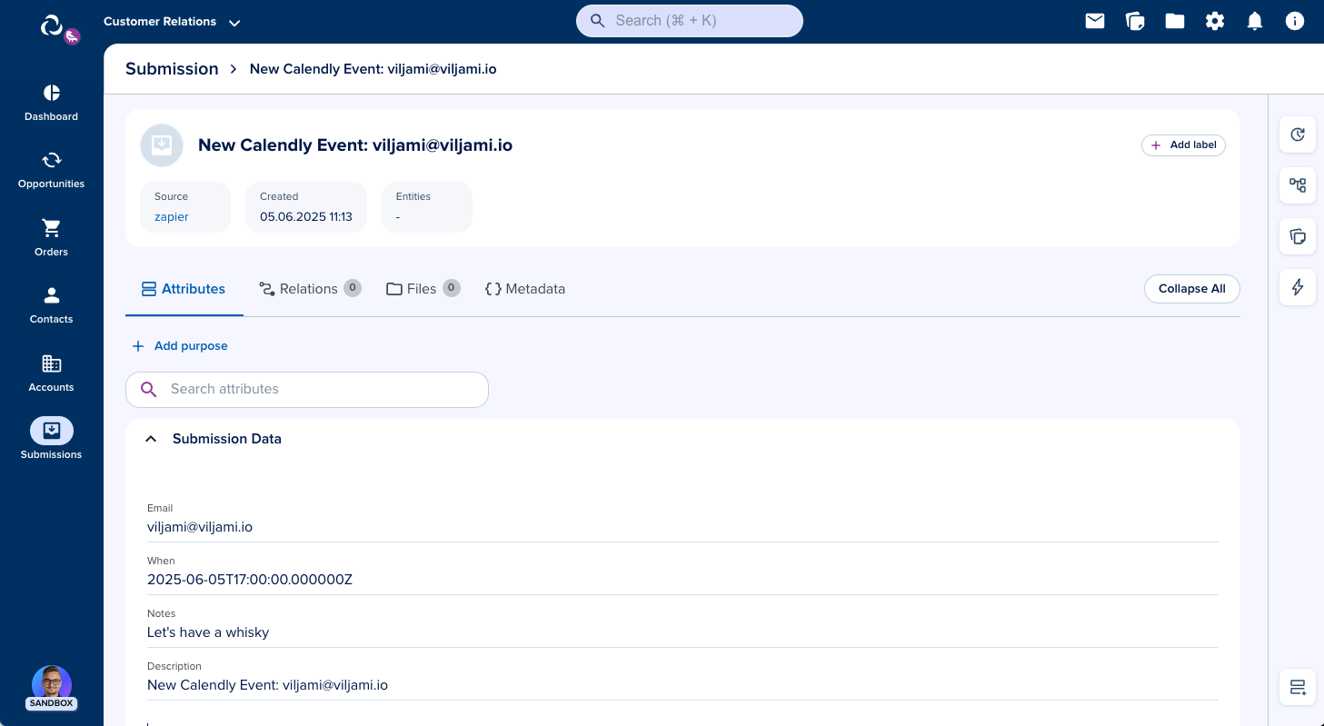 Zapier Submission Result